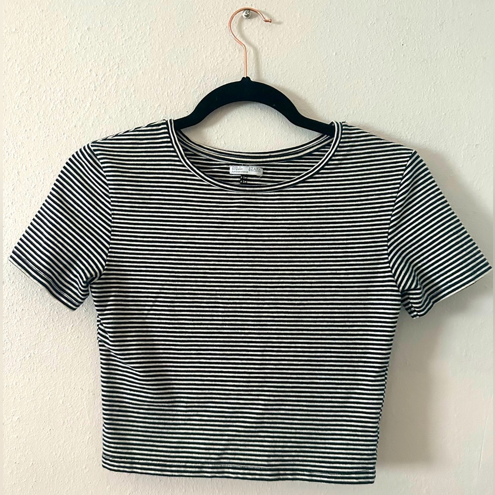 Cute Stripped Black and White Top
